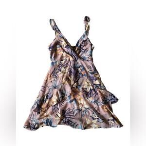 Blashe Womens/Teens Purple Floral Ruffle Dress Size Medium Feminine Festival